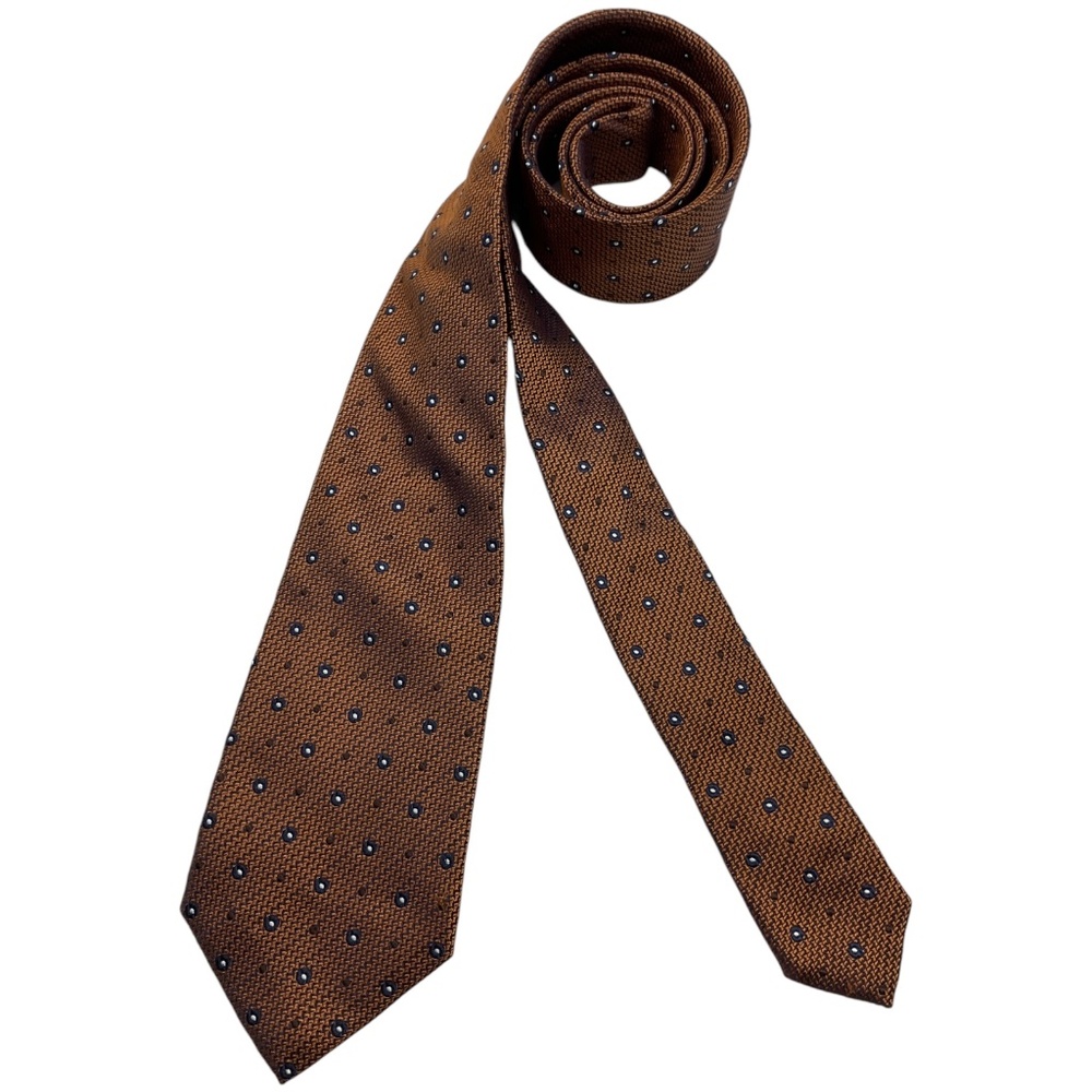 SOLD FUMAGALLI Brown Geometric Silk LUXURY Tie HANDMADE ITALY